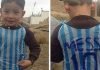 Niño afgano de la camiseta de plástico de Messi teme a los talibanes niño afgano