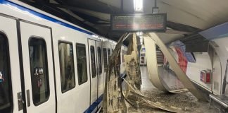 Colapsó el techo del metro de Madrid y lo atribuyen a las lluvias