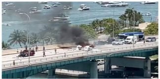 Una avioneta cae en Miami-Beach e impacta un automóvil