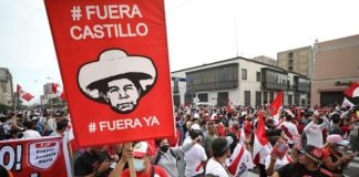 Peruanos marchan en Lima para exigir la renuncia de Castillo