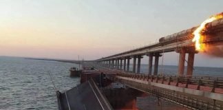 Se registró un incendio en el puente que une Crimea con Rusia