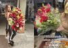 Le regaló flores a una joven y ella las revendió