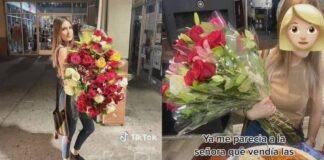 Le regaló flores a una joven y ella las revendió