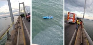 Rescatan uno de los ocupantes del vehículo que cayó al Lago de Maracaibo
