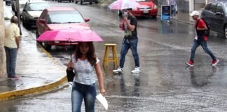 Inameh prevé lluvias en siete regiones del país