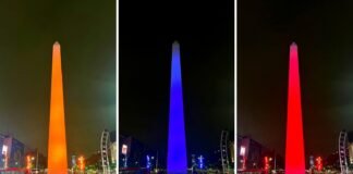 Iluminaron con el tricolor el Obelisco de Buenos Aires por la independencia de Venezuela