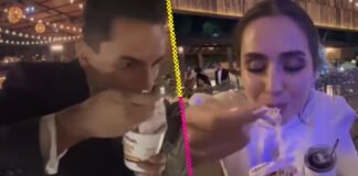 Novios reparten sopa instantánea a sus invitados