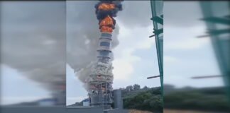Voraz incendio en la central térmica de Huafu, China