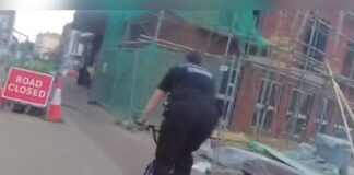 Policía persigue a ladrón en bicicleta de niños