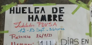 Jubilados de Pdvsa cumplen 14 días en huelga de hambre sin respuesta