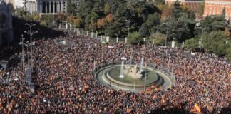 Nueva protesta en Madrid contra la ley de amnistía con 170.000 personas en la calle
