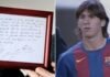 Subastan servilleta con el primer contrato de Messi