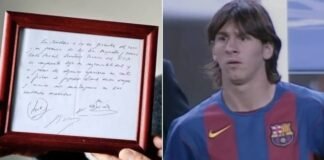 Subastan servilleta con el primer contrato de Messi