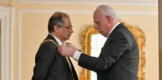 Presidente Petro fue condecorado con la “Gran Medalla del Estado de Palestina”