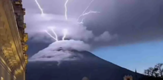 Tormenta eléctrica impacta un volcán en Guatemala