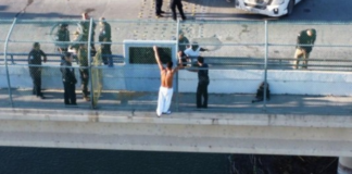 Venezolano intentó lanzarse desde un puente entre EEUU y México