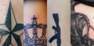 Tatuajes que identifican a los miembros del Tren de Aragua en Texas