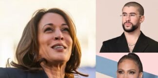 De manera coordinada Bad Bunny, Ricky Martín y JLo exhiben apoyo para campaña de Kamala Harris