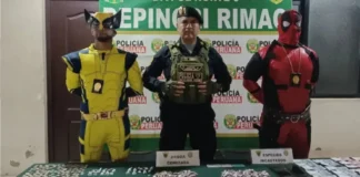 Policías disfrazados de superhéroes atrapan a vendedores de drogas en Perú