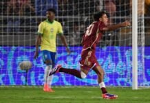 La Vinotinto empató 1-1 ante Brasil en las eliminatorias rumbo al Mundial 2026