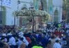 Feligreses se congregan en Santa Rosa para la procesión de la Divina Pastora