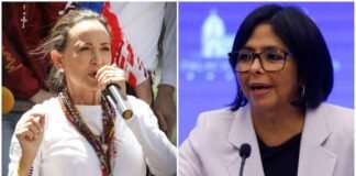 Delcy Rodríguez dice que María Corina es una «desquiciada» que se la da de «arrechita» y advierte que si Edmundo vuelve será detenido