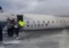 Salen a la luz nuevas imágenes del vuelco de avión que dejó 15 personas heridas en Canadá