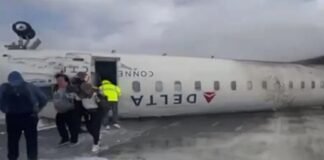 Salen a la luz nuevas imágenes del vuelco de avión que dejó 15 personas heridas en Canadá