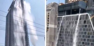 Colapsó una piscina en lo alto de un hotel de lujo de Bangkok durante el terremoto: El agua cayó hacia la calle