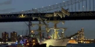Buque Escuela Cuauhtémoc de México se estrella contra el Puente de Brooklyn
