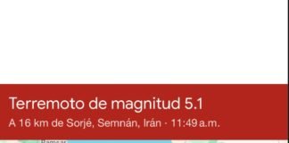 Terremoto de magnitud 5,1 sacude el centro de Irán