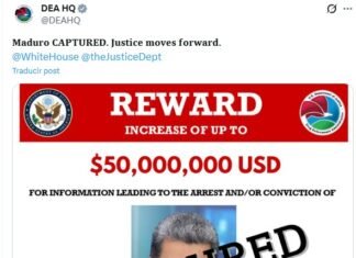 La DEA actualiza afiche que ofrecía alta recompensa por Maduro