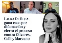 Laura De Rosa obtiene victoria legal sobre demandados por difamación, Roberto Carlo Olivares, Humberto Celli y Alejandro Marcano, y cierra el proceso tras cumplimiento de objetivos judiciales